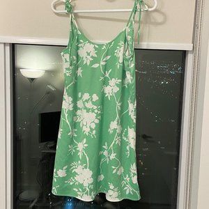 Green & White Mini Dress